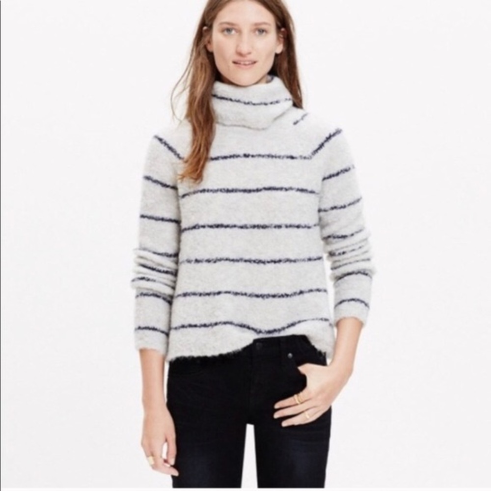 Madewell Striped Funnel neck Sweater